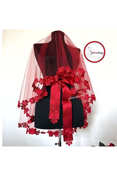 Gelincimherşey Papatya Güpürlü Dantelli Kına Gecesi Gelin Duvağı