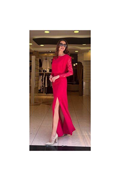 KAMEYA Long Lace Sleeve Detailed Dress