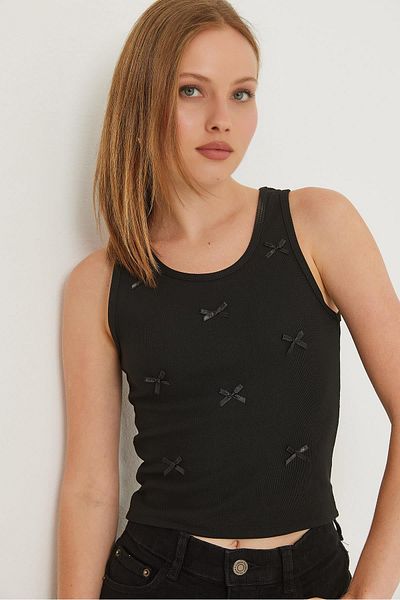 Raneel Kazançlı Alışveriş Bow detailed ottoman athlete blouse black