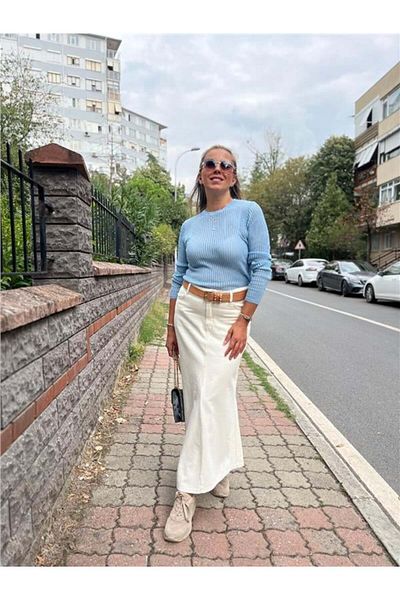 Dilvin High Waist Midi Skirt