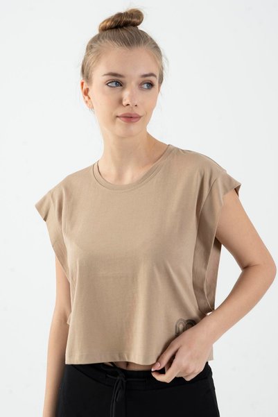 MARATON Sportswear Regular Women's Crew Neck Short Sleeve Basic Cropped Top 2...