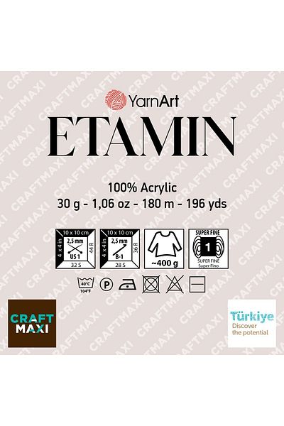 Yarnart Μπεζ Κέντημα και Πλέξιμο στο Χέρι - Etam's Thread 448