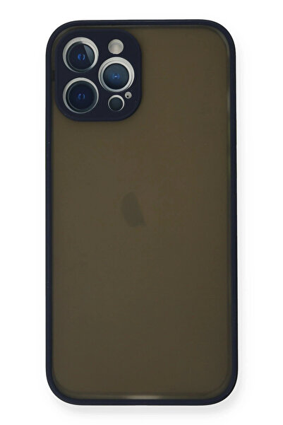 NewFace حافظة هاتف آيفون 12 برو ماكس من السيليكون مونتريال - أزرق داكن SPTGL