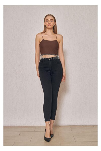 TIFFANY&TOMATO Taş Detaylı Crop Bluz