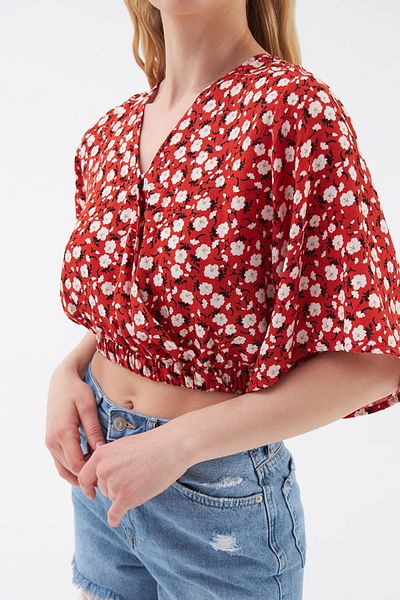 Loft بلوزة نسائية قصيرة - بأكمام