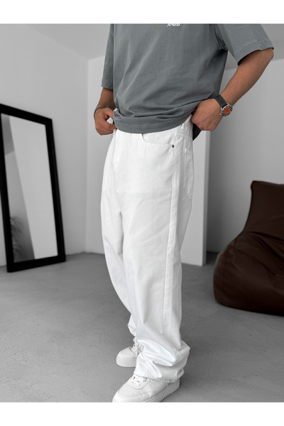 BYBASICMAN White Baggy Jean Ke-709