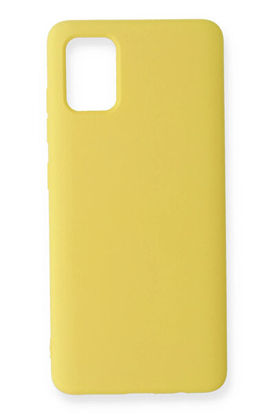 NewFace حافظة سامسونج جالاكسي A51 من السيليكون المخملي الداخلي نانو - أصفر SPTGL