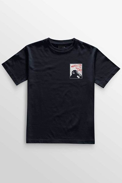 Kretas Μπλουζάκι Unisex Navy Blue Τι θα γίνει αν είναι όλα ψέματα Εξέλιξη Επιστήμη Φιλοσοφία Σκέψη Μαϊμού μπλουζάκι με στάμπα