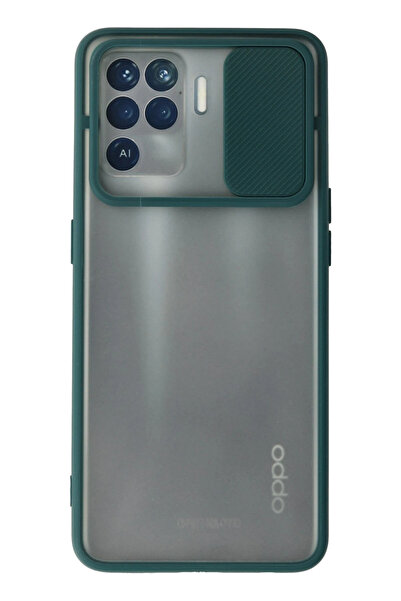 NewFace حافظة رينو 5 لايت من السيليكون المنزلق لكاميرا النخيل المتجمدة - أخضر...