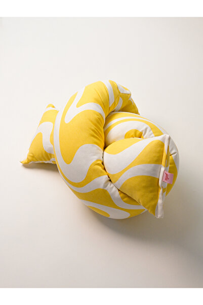 Galia Tasarım Candy - Жовта біла хвиляста багатофункціональна U-подібна подуш...