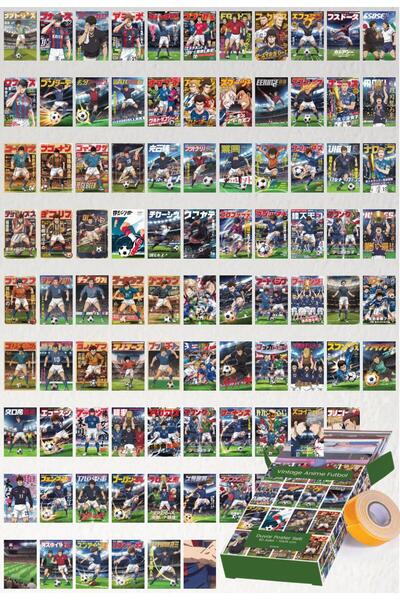 GUGUK Vintage Anime Futbol 90 Adet Duvar Poster Seti Oda Dekoru
