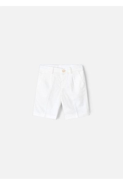 MAYORAL Boy's Bermuda Linen Shorts Ecru 3217