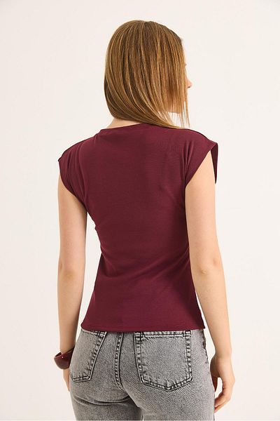 Raneel Kazançlı Alışveriş Μπλούζα μηδενικής μανίκι Soft Touch Flexible Viscose Claret Red