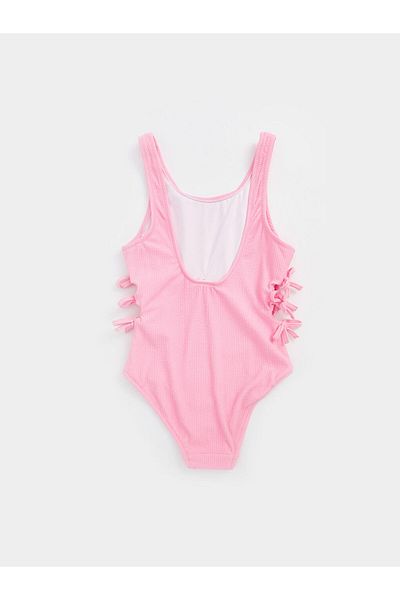 DEEP BEACH Girl's Swimsuit with Bowknot Textured Fabric