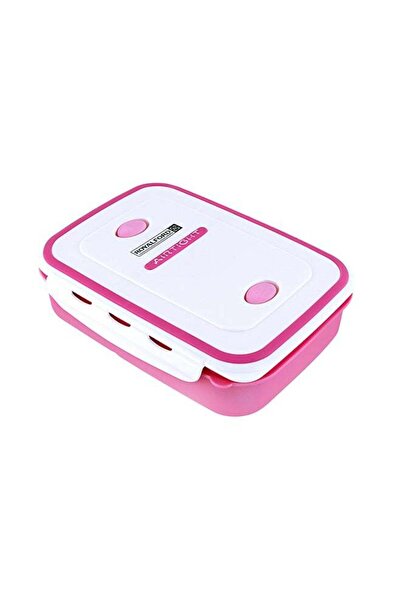 ROYALFORD صندوق غداء محكم الإغلاق مكون من حجرتين مع ملعقة، وردي/أبيض