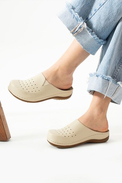 AlbiShoes Lisa Closed Front Sabo Medical Doctor Nurse Hospital Anatomical Rubber Detailed Women's Slippers