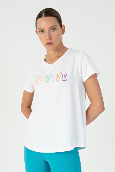 MARATON Regular Women's V-Neck White T-Shirt