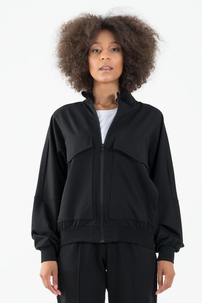 MARATON Oversize Women's High Neck Black Tracktop