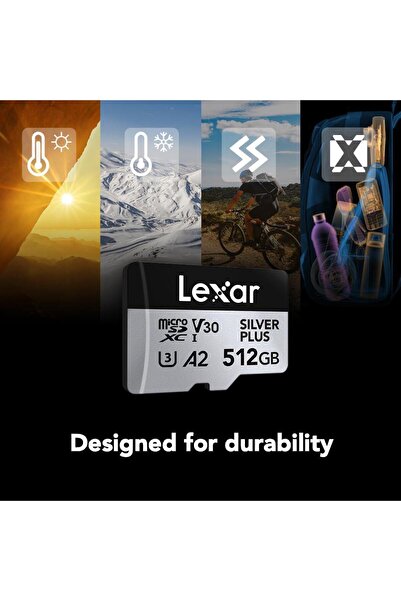 Lexar Professional 512GB 205 MB/s Silver Plus MicroSD Hafıza Kartı