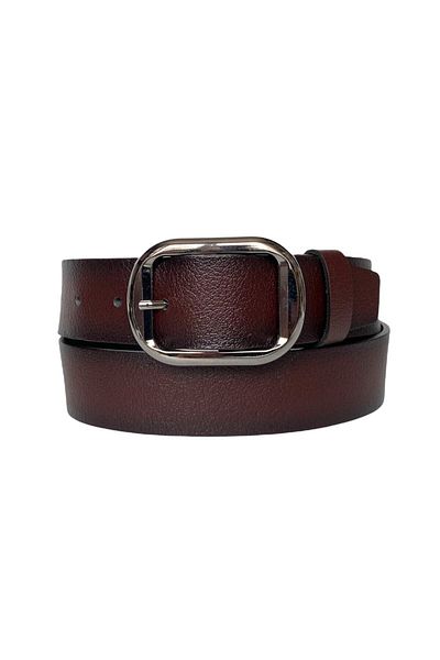 GoDeri 100% Genuine Leather, Black Nickel Buckle Claret Red Women's Jeans Belt 4 Cm=an-byn-23