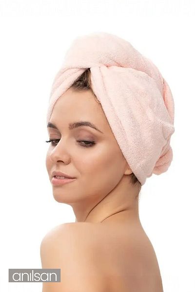Anılsan 100% Cotton Powder Towel Cap Hair Drying Cap Head Towel Shower Bath Cap Wet Hair Drying Cap