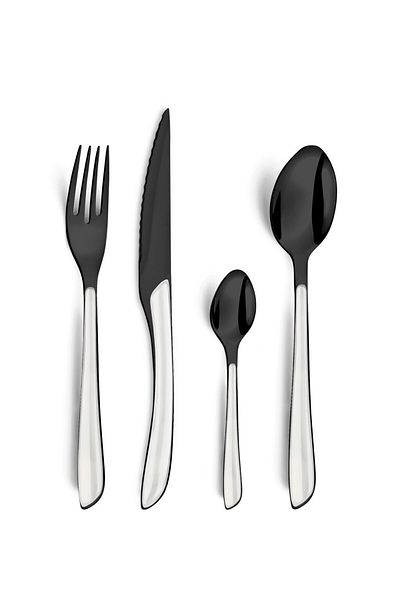 Amefa 16-piece Cutlery Set, , Trend Lumino, Stainless Steel, Black/white