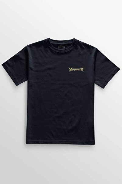 Kretas Unisex tamnoplava T-shirt Megadeth metal muzika rok minimalna prednja ...