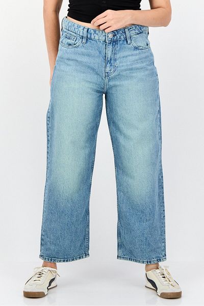 Esprit Women Loose Fit Washed High Rise No Stretch Jeans, Blue