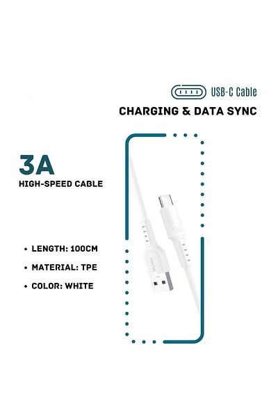 HooToo Ht054 Type C Charging And Data Usb Cable, White