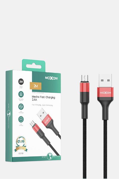 MOXOM Cc54 2 Meters Mecha Fast Charging Cable, Red