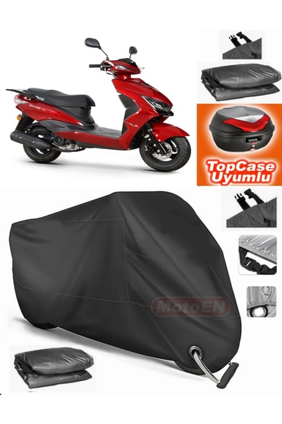 MotoEN Black Lock Compatible Rks Bolero 50 Tarpaulin Topcase Rear Bag Compati...