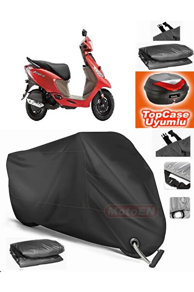MotoEN Black Lock Compatible Tvs Scooty Zest 110 Tarpaulin Topcase Rear Bag C...