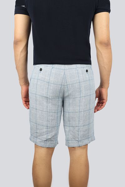 PAUL&SHARK Men's Regular Waist Short Length Pocket Blue Shorts with Logo Accessory on the Belt 25414051 -001
