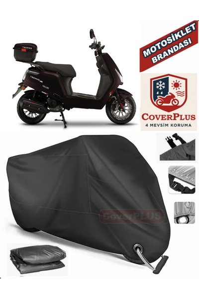MotoEN Black Lock Compatible Falcon Techno 125 Efi Engine Tarpaulin Motorcycl...
