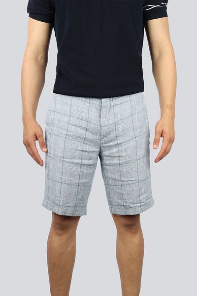 PAUL&SHARK Men's Regular Waist Short Length Pocket Blue Shorts with Logo Accessory on the Belt 25414051 -001