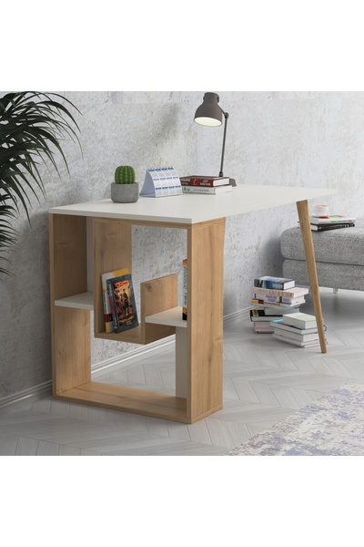 lagomood Sally Çalışma Masası Beyaz Meşe