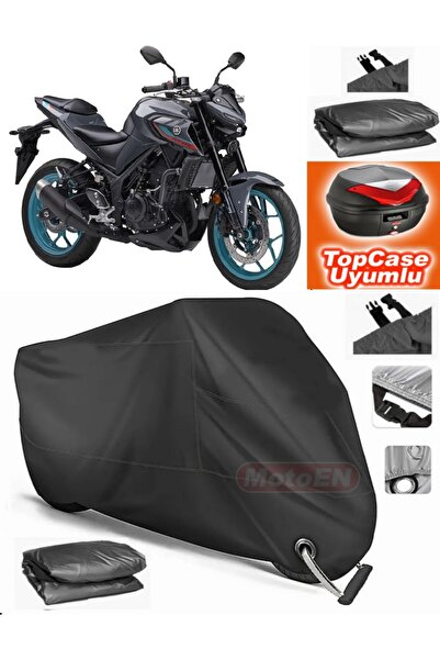 MotoEN Black Lock Compatible Yamaha Mt-03 Tarpaulin Topcase Rear Bag Compatib...