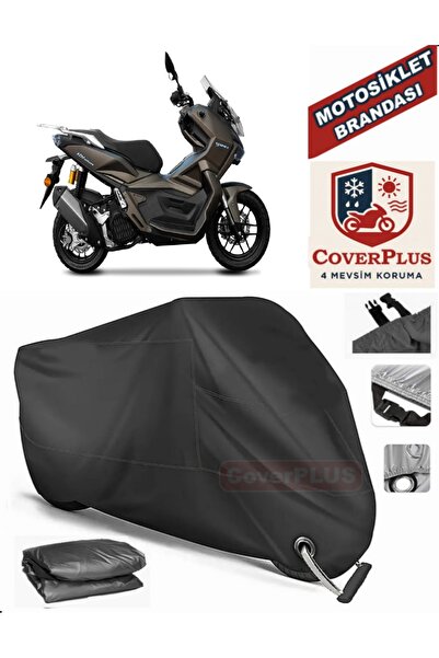 MotoEN Black Lock Compatible Yuki Adventure 150 Motor Tarpaulin Motorcycle Ta...