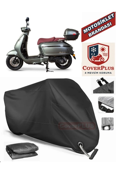 MotoEN Black Lock Compatible Falcon Martini 125 Motor Tarpaulin Motorcycle Ta...