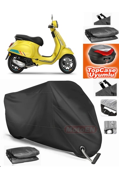 MotoEN قفل أسود متوافق مع Vespa Primavera 150 S Canvas Topcase الخلفي المتواف...