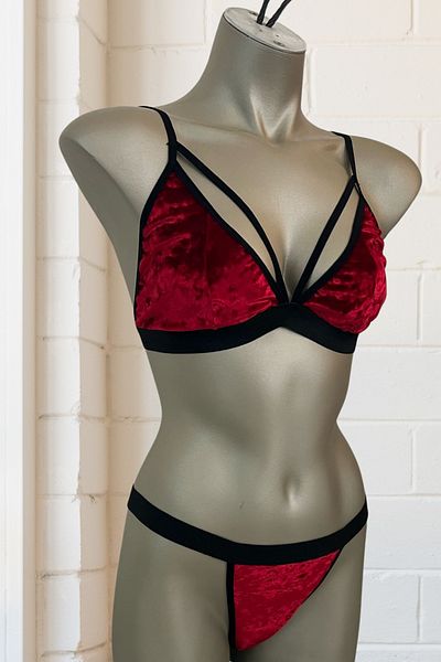 Anastasia Underwear Velvet Bra Panty Set
