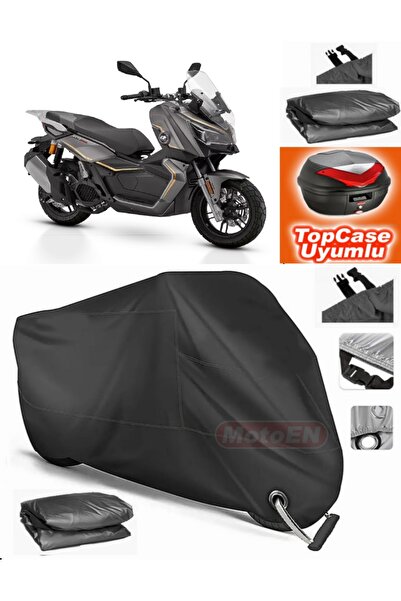 MotoEN قفل أسود متوافق مع QJ ATR125 من القماش المشمع Topcase الخلفي المتوافق ...