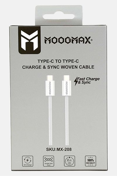 MOOGMAX Mx-057 Fabric Charging Cable, White