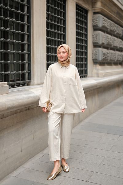 LOCCO Women's Kaesta Linen Suit Stone