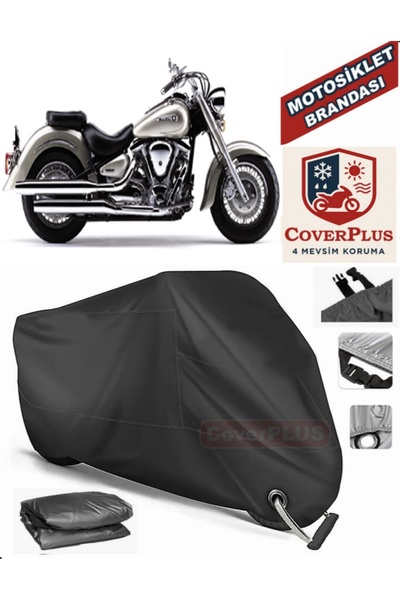 MotoEN قفل أسود متوافق مع Yamaha Wild Star XV 1600 موتور القماش المشمع للدراج...