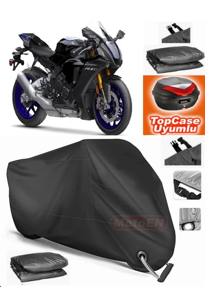MotoEN Black Lock Compatible Yamaha Yzf R1 Tarpaulin Topcase Rear Bag Compati...