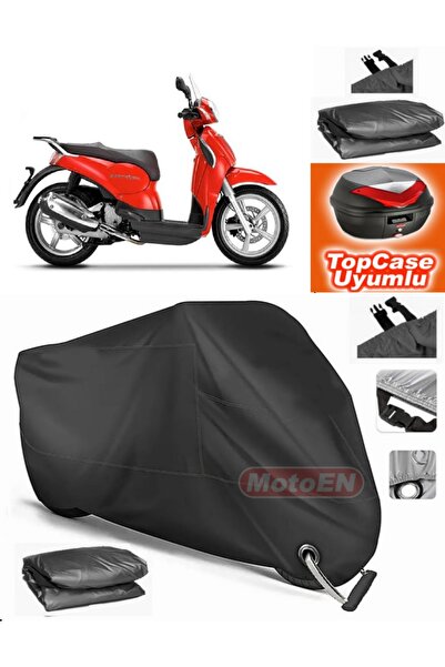 MotoEN Black Lock Compatible Aprilia Scarabeo 200 Tarpaulin Topcase Rear Bag ...