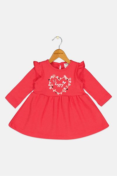 DeFacto Toddlers Girl Graphic Print Dress, Pink