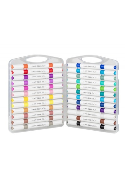 SYArts Su Bazlı Çift Uçlu Akrilik Boya Kalem (Markör) Seti 24 RENK - Acrylic ...