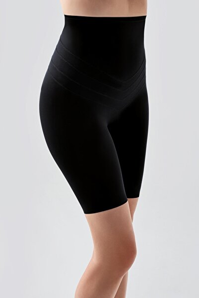 C&City High Waist Laser Cut Long Boxer Corset 9604 Black